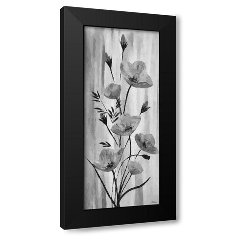 Flower BW Black Modern Wood Framed Art Print with Double Matting by Medeiros, Celito