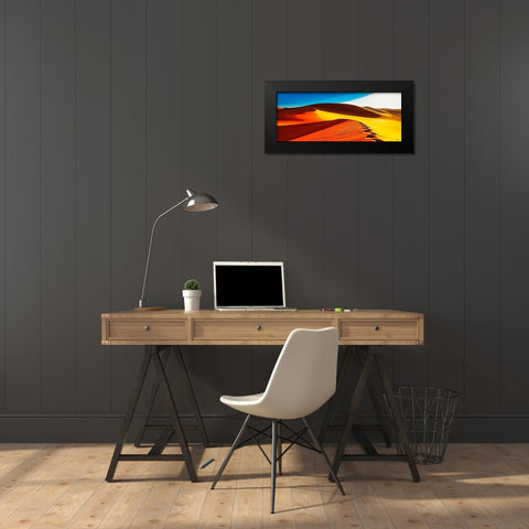 Yellow Desert Black Modern Wood Framed Art Print by Medeiros, Celito