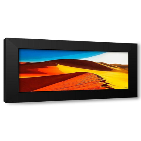 Yellow Desert Black Modern Wood Framed Art Print by Medeiros, Celito