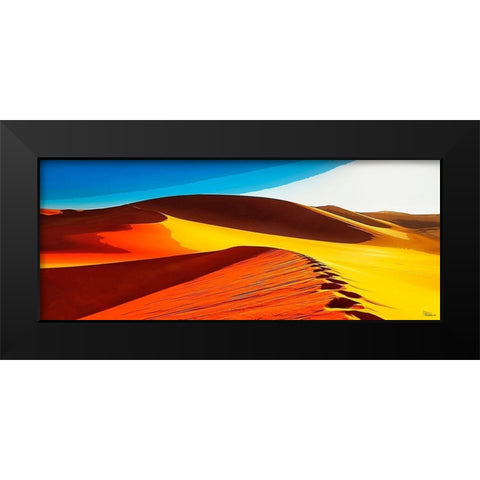 Yellow Desert Black Modern Wood Framed Art Print by Medeiros, Celito