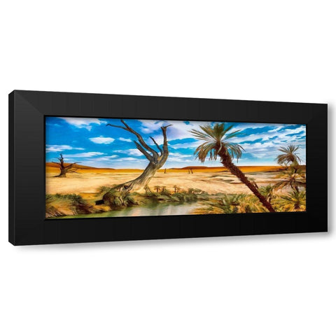 Oasis in Desert II Black Modern Wood Framed Art Print with Double Matting by Medeiros, Celito