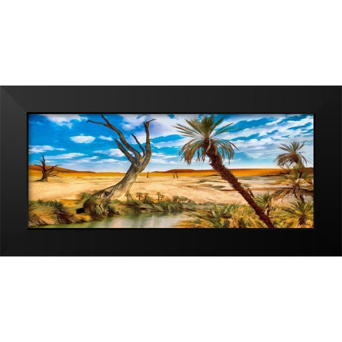 Oasis in Desert II Black Modern Wood Framed Art Print by Medeiros, Celito