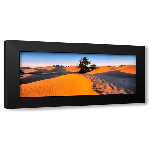 Palms in Desert Black Modern Wood Framed Art Print with Double Matting by Medeiros, Celito
