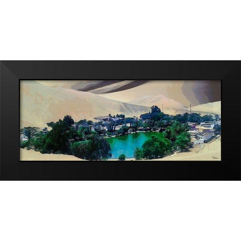 Big Oasis in Desert Black Modern Wood Framed Art Print by Medeiros, Celito