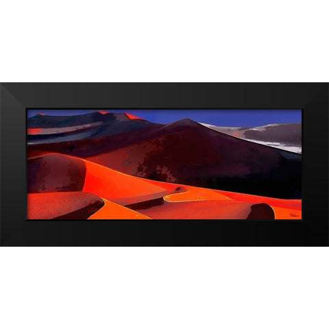 Red Dunes in Desert Black Modern Wood Framed Art Print by Medeiros, Celito