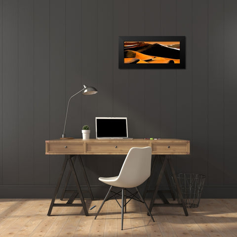 Yellow Dunes in Desert Black Modern Wood Framed Art Print by Medeiros, Celito