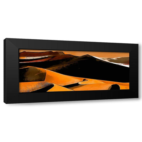 Yellow Dunes in Desert Black Modern Wood Framed Art Print by Medeiros, Celito