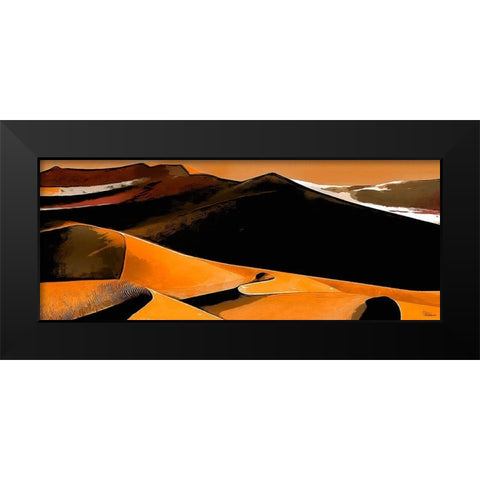 Yellow Dunes in Desert Black Modern Wood Framed Art Print by Medeiros, Celito