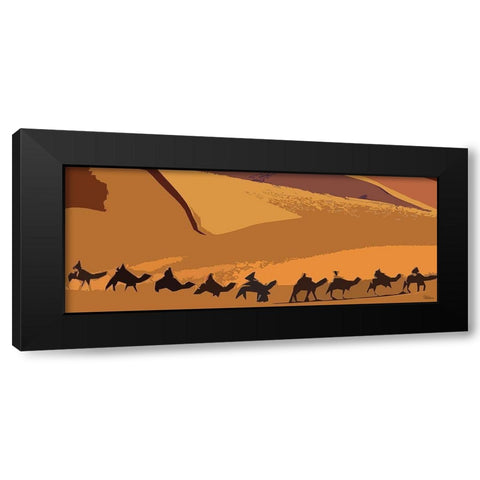 And the Caravn goes on Black Modern Wood Framed Art Print by Medeiros, Celito