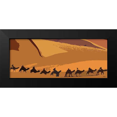 And the Caravn goes on Black Modern Wood Framed Art Print by Medeiros, Celito