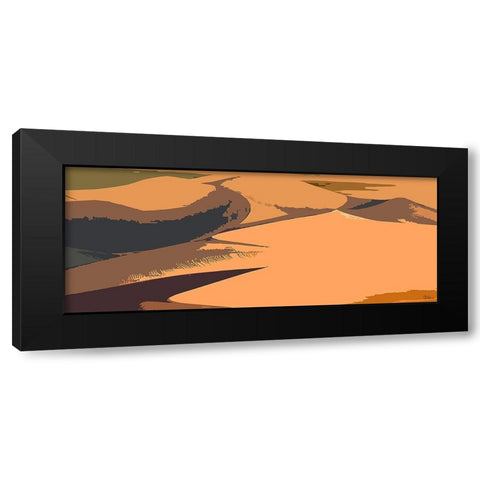 Just Desert Black Modern Wood Framed Art Print by Medeiros, Celito