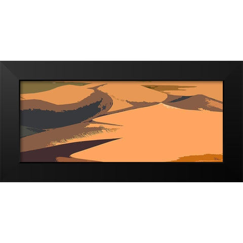 Just Desert Black Modern Wood Framed Art Print by Medeiros, Celito