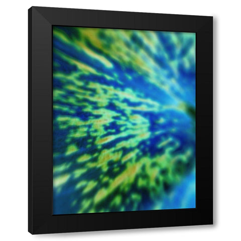 Yellow Spatter Black Modern Wood Framed Art Print with Double Matting by Grayscale