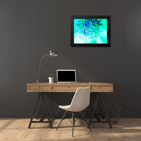 Green Bulbs Black Modern Wood Framed Art Print by Grayscale