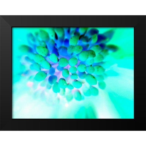 Green Bulbs Black Modern Wood Framed Art Print by Grayscale