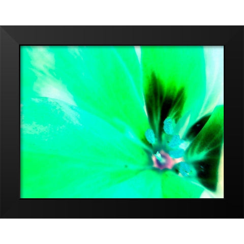 Green Leaves III Black Modern Wood Framed Art Print by Grayscale