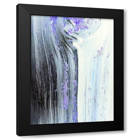 Liquid Silver Black Modern Wood Framed Art Print by Grayscale