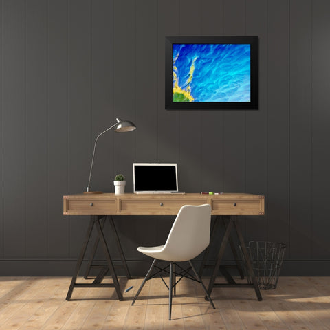 Blue Fur I Black Modern Wood Framed Art Print by Grayscale