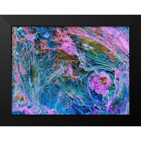 Lava Storm II Black Modern Wood Framed Art Print by Grayscale