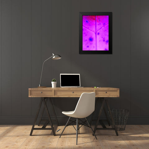 Purple Branch Black Modern Wood Framed Art Print by Grayscale