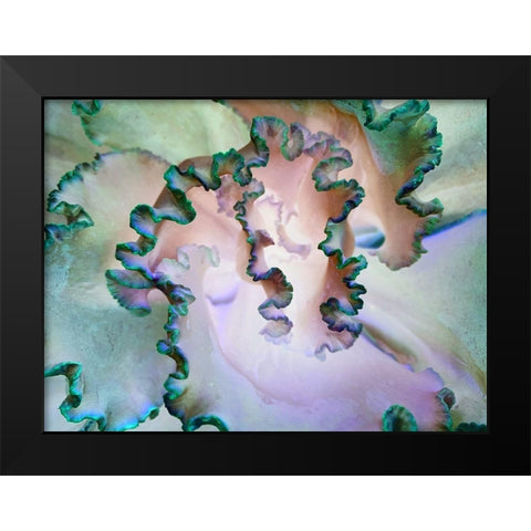 Green Ribbons II Black Modern Wood Framed Art Print by Grayscale