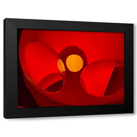 Red Curves I Black Modern Wood Framed Art Print with Double Matting by Grayscale
