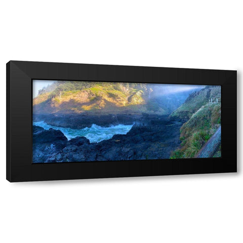 Rocky Beach I Black Modern Wood Framed Art Print by Grayscale