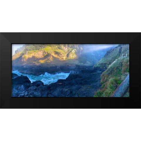 Rocky Beach I Black Modern Wood Framed Art Print by Grayscale