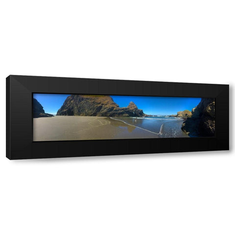 Seagulls Paradise Black Modern Wood Framed Art Print by Grayscale