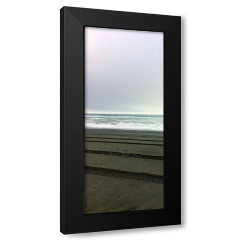 Beach Tracks II Black Modern Wood Framed Art Print with Double Matting by Grayscale