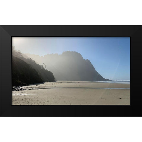 Foggy Beach I Black Modern Wood Framed Art Print by Grayscale