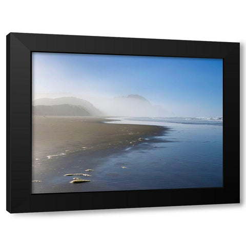 Foggy Beach II Black Modern Wood Framed Art Print by Grayscale
