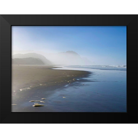 Foggy Beach II Black Modern Wood Framed Art Print by Grayscale
