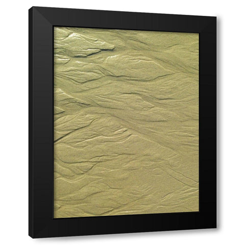 Wet Sand I Black Modern Wood Framed Art Print with Double Matting by Grayscale