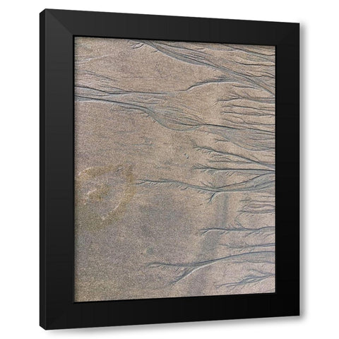 Wet Sand V Black Modern Wood Framed Art Print with Double Matting by Grayscale