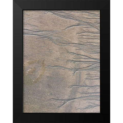 Wet Sand V Black Modern Wood Framed Art Print by Grayscale