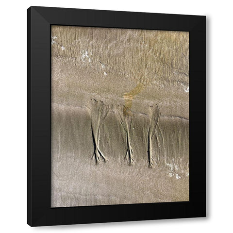 Wet Sand VIII Black Modern Wood Framed Art Print with Double Matting by Grayscale