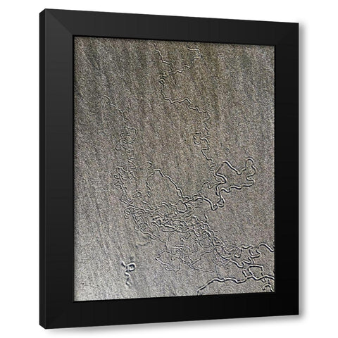 Sand Prints VII Black Modern Wood Framed Art Print with Double Matting by Grayscale