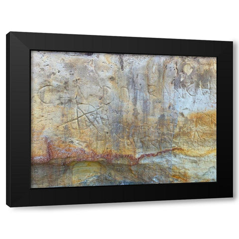 Sand Wall V Black Modern Wood Framed Art Print by Grayscale