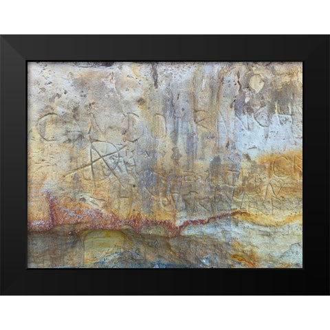 Sand Wall V Black Modern Wood Framed Art Print by Grayscale