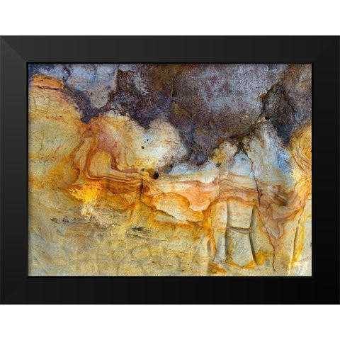 Sand Wall VI Black Modern Wood Framed Art Print by Grayscale