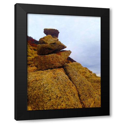 Carins I Black Modern Wood Framed Art Print with Double Matting by Grayscale