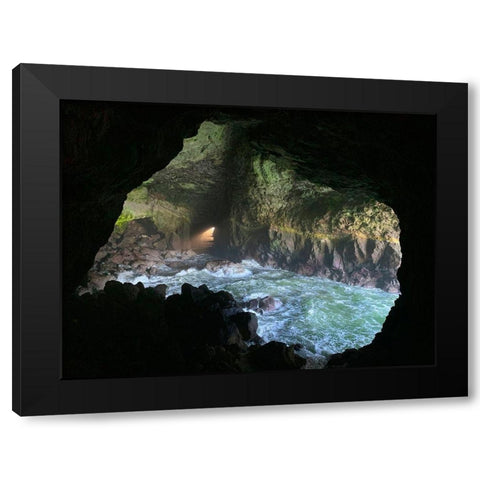 Sea Cave I Black Modern Wood Framed Art Print with Double Matting by Grayscale