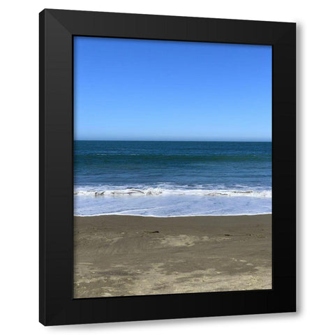 Blue Beach I Black Modern Wood Framed Art Print by Grayscale
