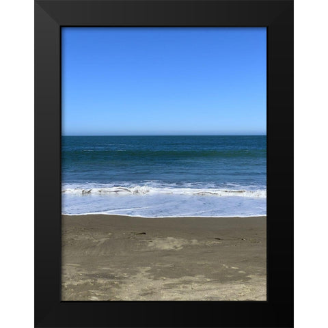 Blue Beach I Black Modern Wood Framed Art Print by Grayscale