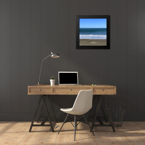 Blue Beach II Black Modern Wood Framed Art Print by Grayscale