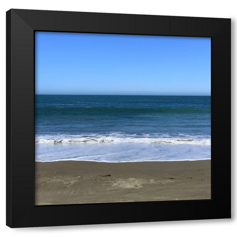 Blue Beach II Black Modern Wood Framed Art Print by Grayscale