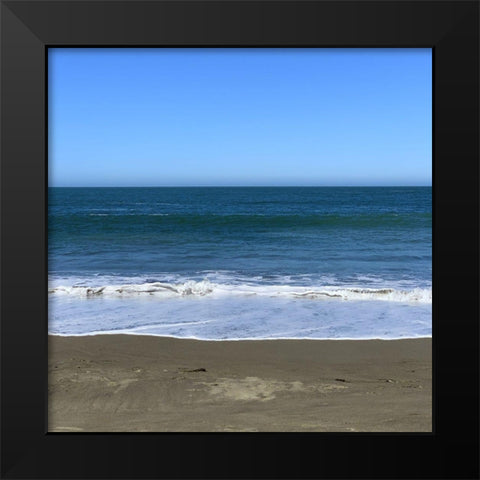 Blue Beach II Black Modern Wood Framed Art Print by Grayscale