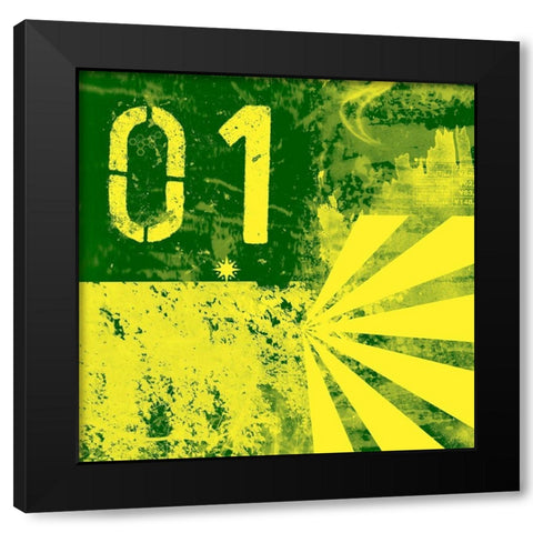 Collage Blocks II Black Modern Wood Framed Art Print by Grayscale