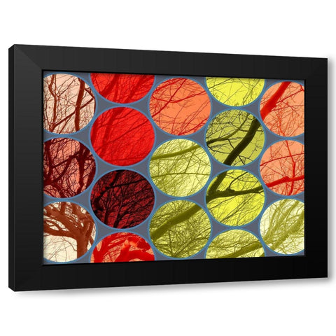 Circle Textures IV Black Modern Wood Framed Art Print with Double Matting by Grayscale